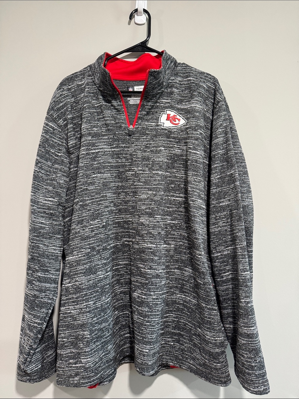 Team Apparel Gray Heather Pullover with Red Accents